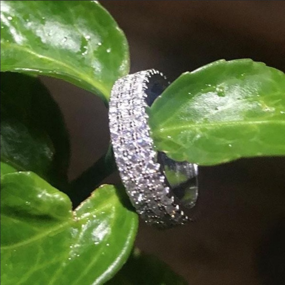 💍NEW 925 Silver Diamond Triple Full Eternity Ring - Picture 5 of 7